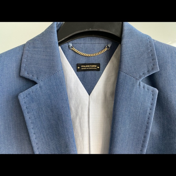 Massimo Dutti Italian Fabric Blue Blazer - Picture 2 of 5